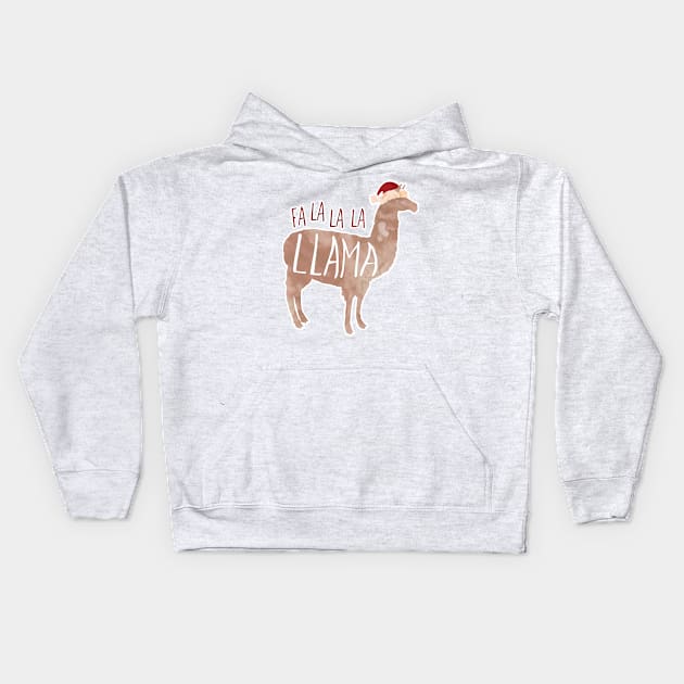 Fa la la la Llama - punny Christmas design Kids Hoodie by HiTechMomDotCom